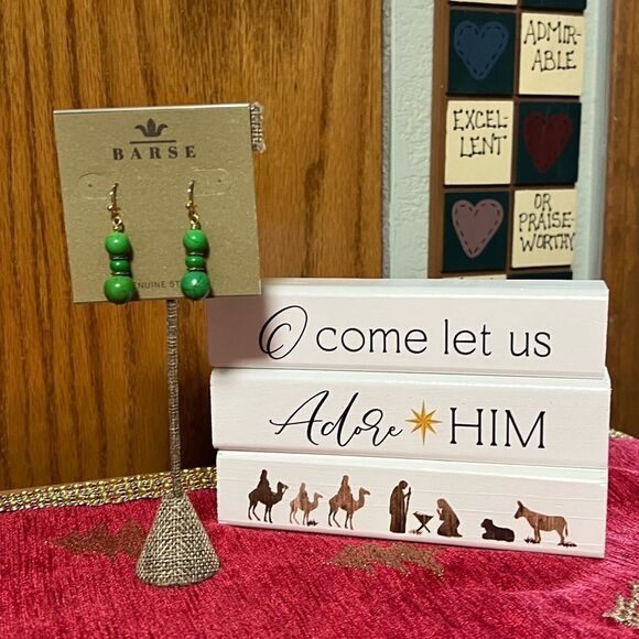 NWT Barse Green Magnesite Beaded Earrings #BJER - Picture 1 of 5